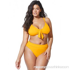 Swimsuits for All Women's Plus Size Mentor Gold Bikini Yellow B07H5MB747